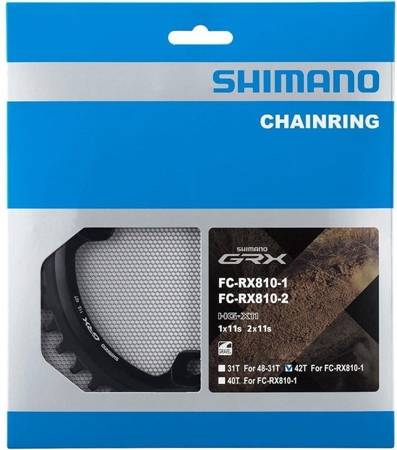 Tarcza mechanizmu korbowego Shimano FC-RX810 GRX 42T Czarna